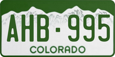 CO license plate AHB995