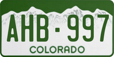 CO license plate AHB997