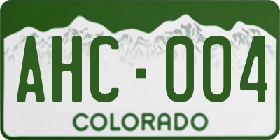 CO license plate AHC004
