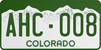 CO license plate AHC008