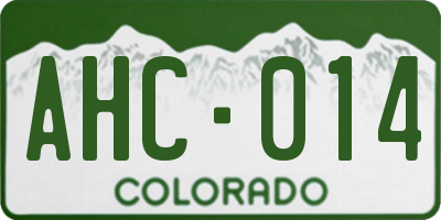 CO license plate AHC014