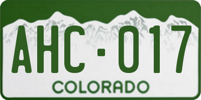 CO license plate AHC017