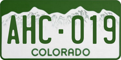 CO license plate AHC019