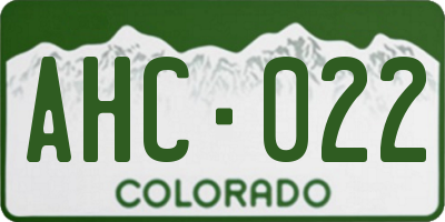 CO license plate AHC022