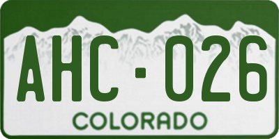 CO license plate AHC026