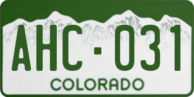 CO license plate AHC031