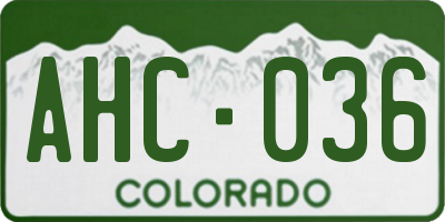CO license plate AHC036