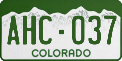 CO license plate AHC037