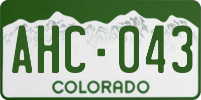 CO license plate AHC043