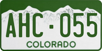 CO license plate AHC055