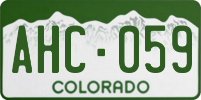 CO license plate AHC059