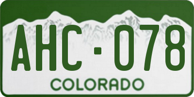 CO license plate AHC078