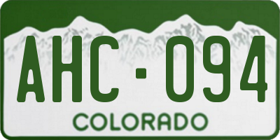CO license plate AHC094