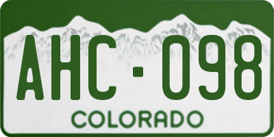 CO license plate AHC098