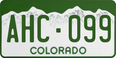 CO license plate AHC099