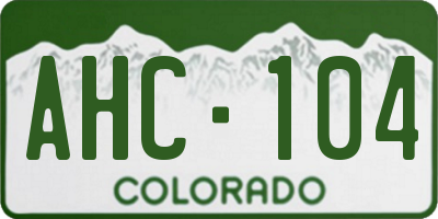 CO license plate AHC104