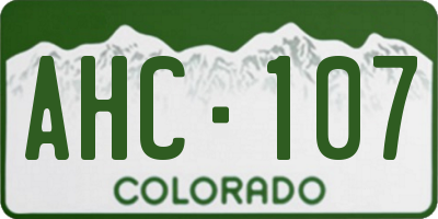 CO license plate AHC107