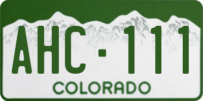 CO license plate AHC111