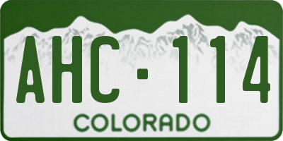 CO license plate AHC114