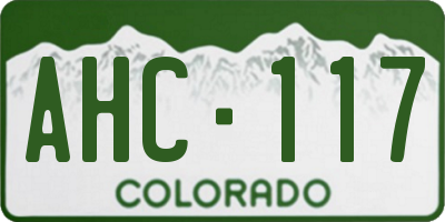 CO license plate AHC117