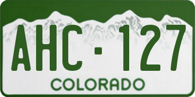 CO license plate AHC127