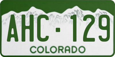 CO license plate AHC129