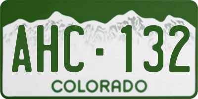CO license plate AHC132