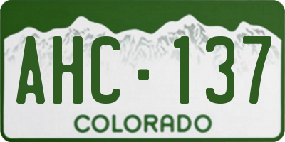 CO license plate AHC137