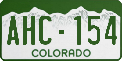 CO license plate AHC154
