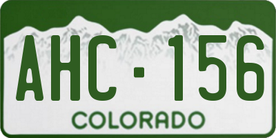 CO license plate AHC156