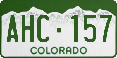 CO license plate AHC157