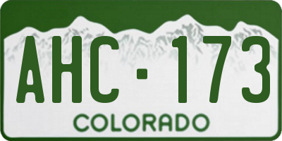 CO license plate AHC173