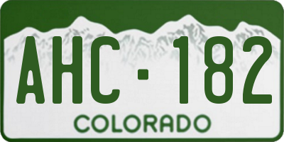 CO license plate AHC182