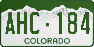 CO license plate AHC184