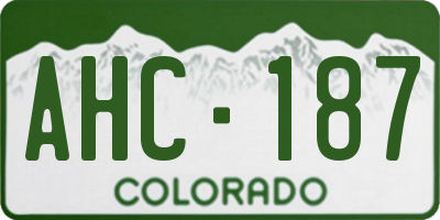 CO license plate AHC187