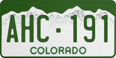 CO license plate AHC191