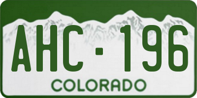 CO license plate AHC196