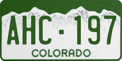 CO license plate AHC197