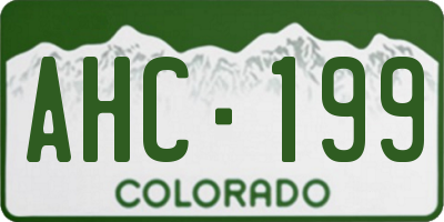 CO license plate AHC199
