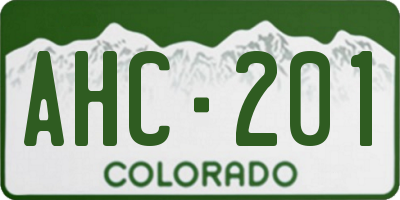 CO license plate AHC201