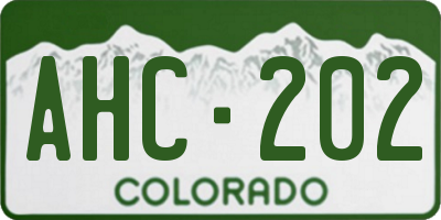 CO license plate AHC202