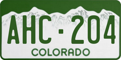 CO license plate AHC204