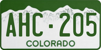 CO license plate AHC205
