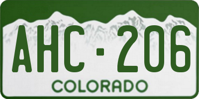 CO license plate AHC206