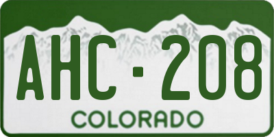 CO license plate AHC208