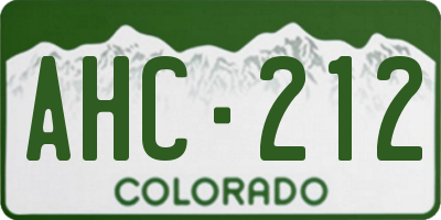 CO license plate AHC212