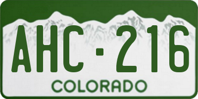 CO license plate AHC216