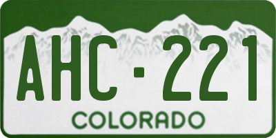 CO license plate AHC221