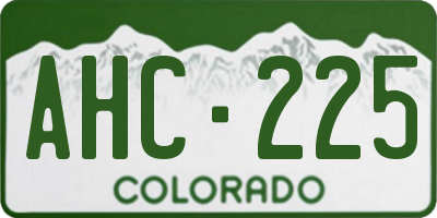 CO license plate AHC225