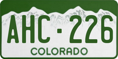 CO license plate AHC226